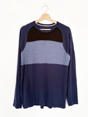 Smartwool || Merino Wool Crew Long Sleeve Base Layer Navy Blue Large